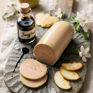 Foie gras aux pommes et vieux vinaigre balsamique des grottes du Jungfraü