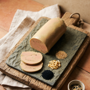 Foie gras aux graines de Sésame, pignons, nigelle
